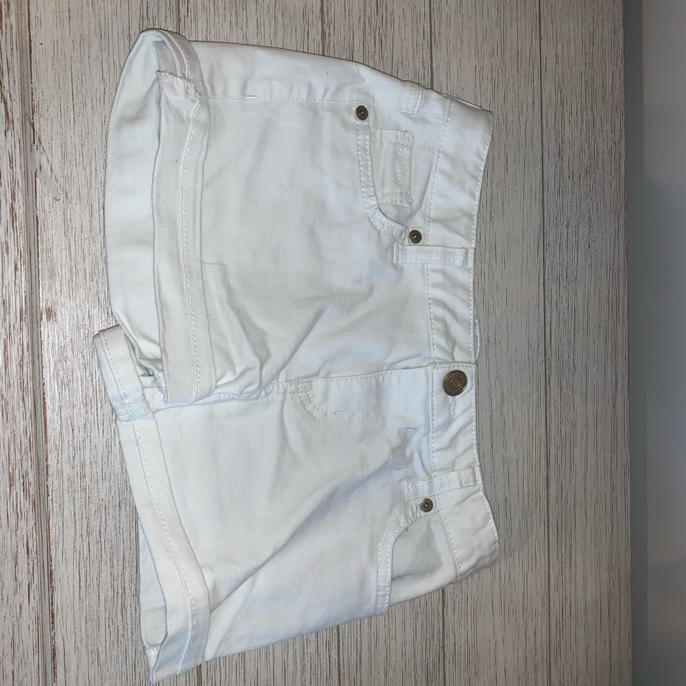 White jean shorts